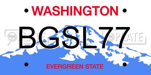 BGSL77 Washington License Plate