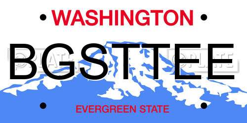 BGSTTEE Washington License Plate