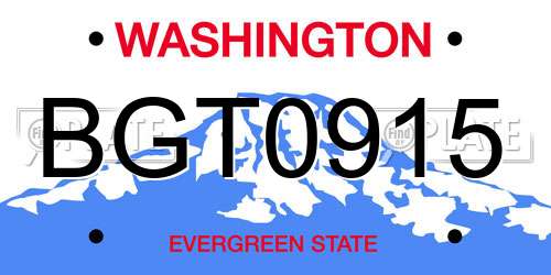 BGT0915 Washington License Plate