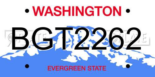 BGT2262 Washington License Plate