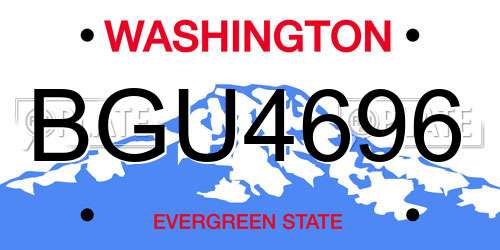 BGU4696 Washington License Plate