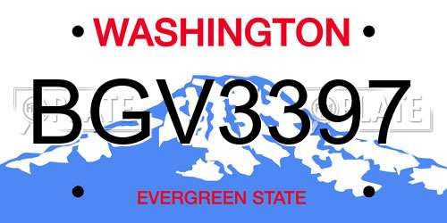 BGV3397 Washington License Plate