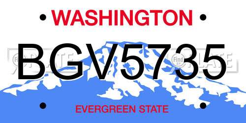 BGV5735 Washington License Plate