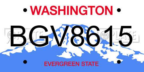 BGV8615 Washington License Plate
