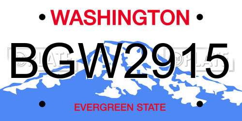 BGW2915 Washington License Plate