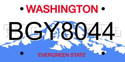 BGY8044 Washington License Plate