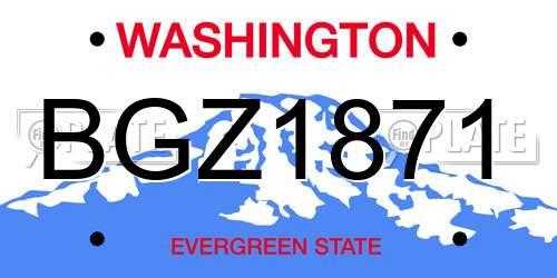 BGZ1871 Washington License Plate