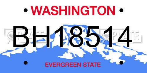 BH18514 Washington License Plate