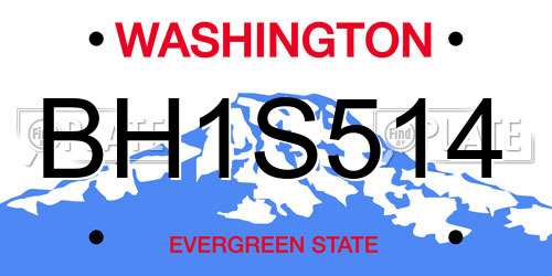 BH1S514 Washington License Plate