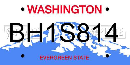 BH1S814 Washington License Plate