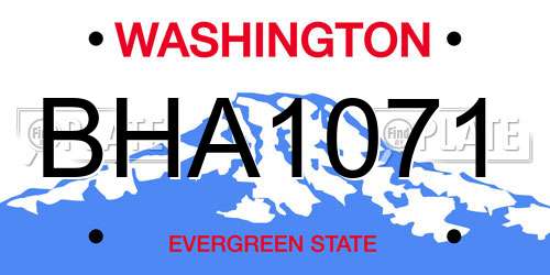 BHA1071 Washington License Plate