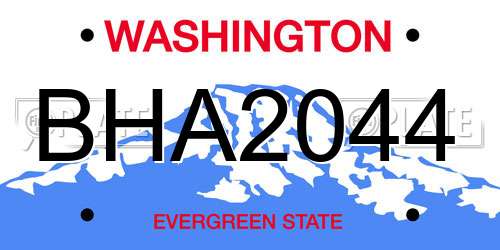 BHA2044 Washington License Plate