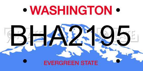 BHA2195 Washington License Plate