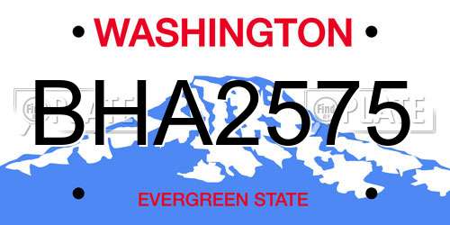 BHA2575 Washington License Plate