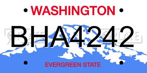 BHA4242 Washington License Plate