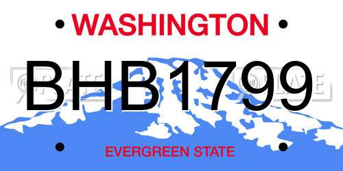 BHB1799 Washington License Plate