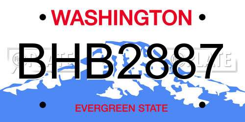BHB2887 Washington License Plate
