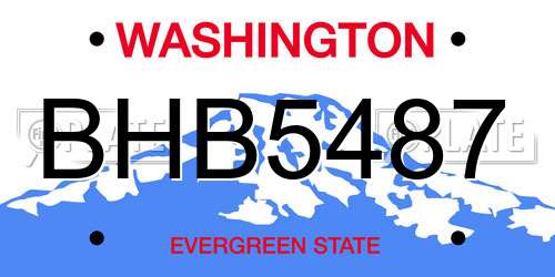 BHB5487 Washington License Plate