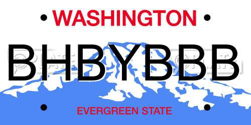 BHBYBBB Washington License Plate