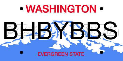 BHBYBBS Washington License Plate
