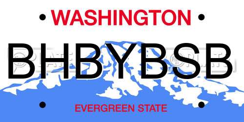 BHBYBSB Washington License Plate