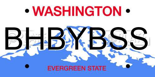 BHBYBSS Washington License Plate