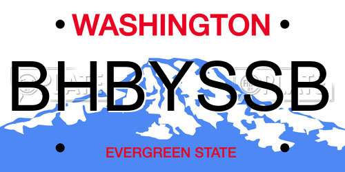 BHBYSSB Washington License Plate