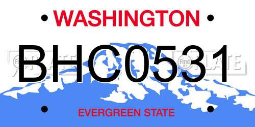 BHC0531 Washington License Plate