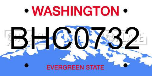 BHC0732 Washington License Plate