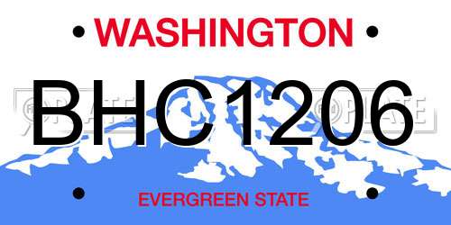 BHC1206 Washington License Plate