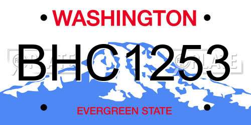 BHC1253 Washington License Plate