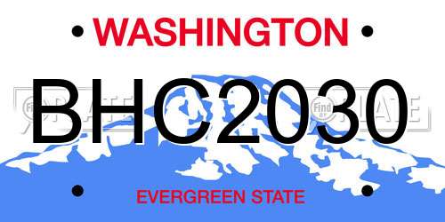 BHC2030 Washington License Plate
