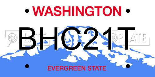 BHC21T Washington License Plate