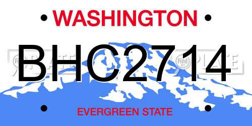 BHC2714 Washington License Plate