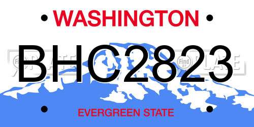BHC2823 Washington License Plate