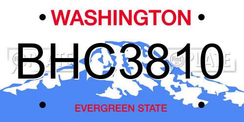 BHC3810 Washington License Plate