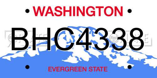 BHC4338 Washington License Plate