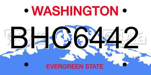 BHC6442 Washington License Plate