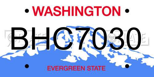BHC7030 Washington License Plate