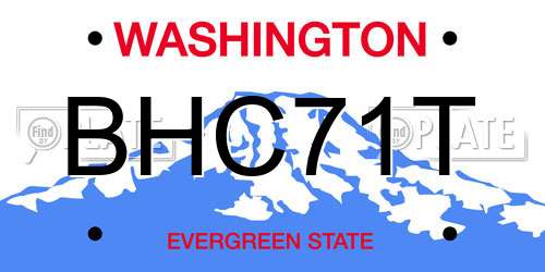 BHC71T Washington License Plate