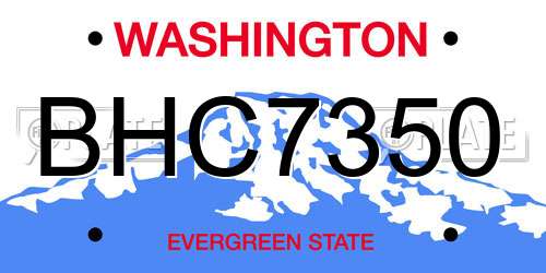 BHC7350 Washington License Plate