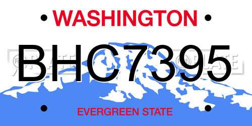 BHC7395 Washington License Plate