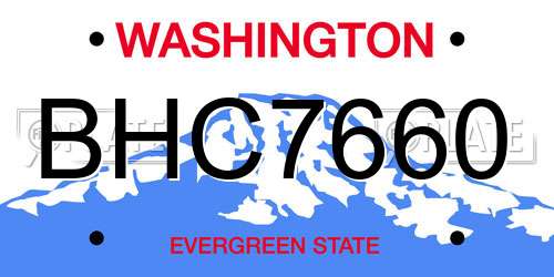 BHC7660 Washington License Plate