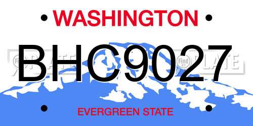 BHC9027 Washington License Plate