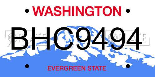 BHC9494 Washington License Plate