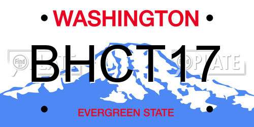 BHCT17 Washington License Plate