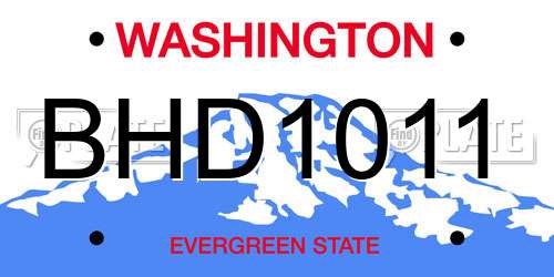 BHD1011 Washington License Plate