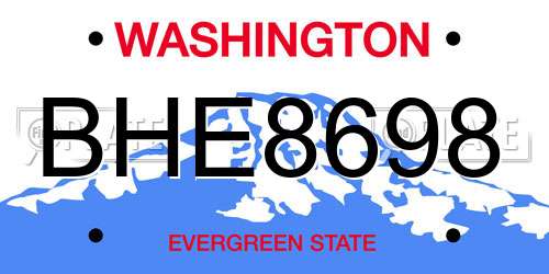BHE8698 Washington License Plate