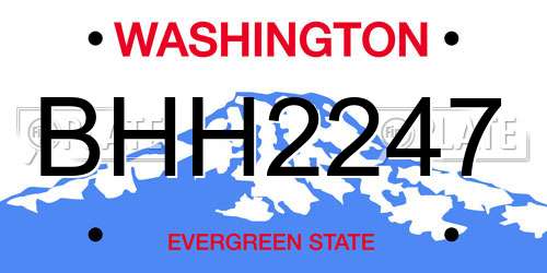 BHH2247 Washington License Plate