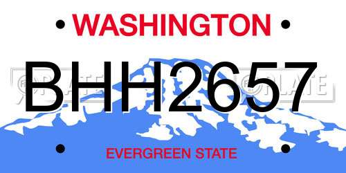 BHH2657 Washington License Plate